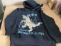 Preview: Kinder Kapuzenpulli "T-Rex Attention Danger Zone" navy mit Dinosaurier-Motiv Größe 122