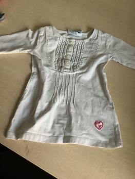 Bob der Bär Kleid mit Rüscheneinsatz, ecru/weiß