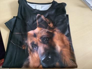 Preview: Schwarzes Rundhals-T-Shirt Größe M