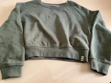 Preview: Kids Basics Sweatshirt grün meliert Größe 122/128