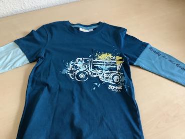 Preview: Kinder Sweatshirt Pullover Petrol/Blaugrün Größe 98/104