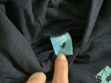 Kinder Kapuzenpulli "T-Rex Attention Danger Zone" navy mit Dinosaurier-Motiv Größe 122
