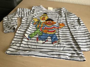 Gestreiftes Langarmshirt mit Ernie und Bert Größe 116