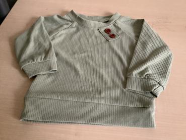 Rippstrick Pullover mit Knöpfen in Salbeigrün