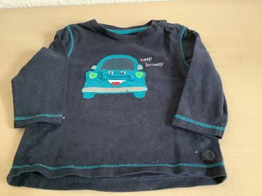 Blaues Langarmshirt mit Auto-Motiv für Kleinkinder