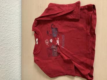 Rotes Langarmshirt mit Bärenmotiv