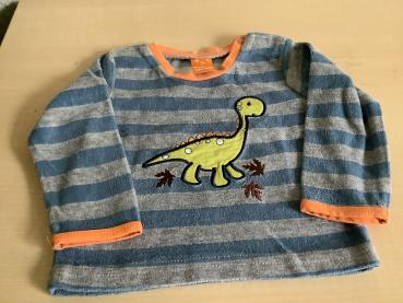 Gestreiftes Kinderoberteil mit Dinosaurier-Motiv