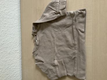 Beige Baumwoll-Oberteil mit Knopfverschluss