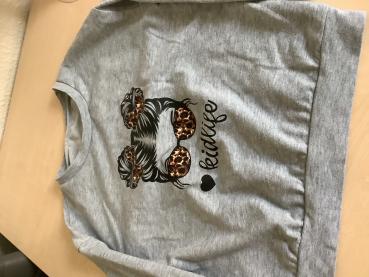 Grauer Pullover mit lustigem Print für Kinder gr.128