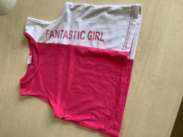 Fantasie Mädchen Tanktop in Rosa und Weiß gr. 134/140