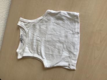 Damen-Weißes Tanktop aus geripptem Stoff
