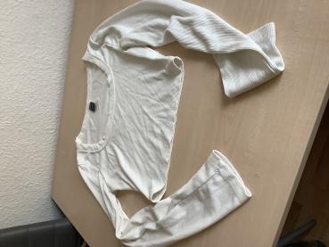 Damen-Weißes langärmliges Crop Top mit Rippstruktur