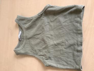 Damen-Rippstruktur Tank Top in Olivgrün