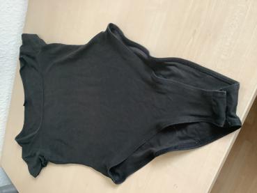 Damen-Schwarzer Body mit kurzen Ärmeln