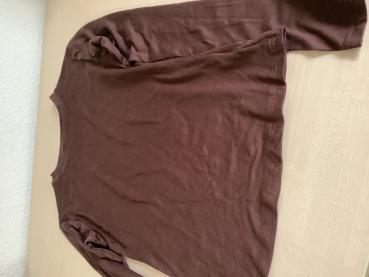 Damen-Braunes Langarmshirt aus Baumwolle