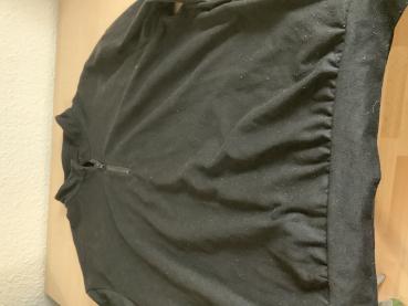 Schwarzes Sweatshirt mit Reißverschluss und Print