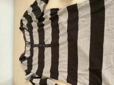 Damen-Gestreiftes Langarm-Shirt mit Knopfleiste