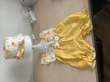 Süßes gelbes Baby-Set mit Sonnenhut,Neu gr.98