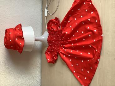 Rotes Kleid mit Herzen und passendem Hut für Mädchen,18-24Monate,neu