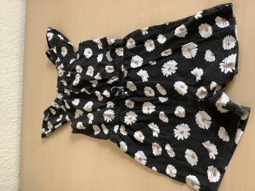 Schwarzes Blumens Hosenanzug,Größe 110