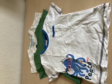 Buntes Kinder T-Shirt Set mit tierischen Motiven, Größe 92