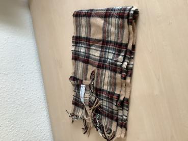 Karierter Schal in Beige, Rot und Blau