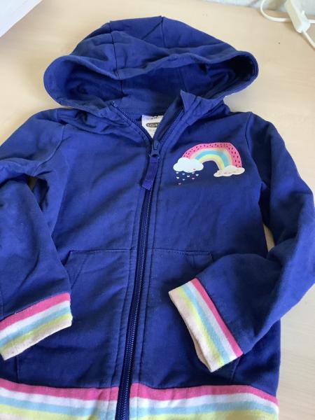 Lily & Dan Kinder-Jacke mit Regenbogen-Motiv, Blau, Größe 104