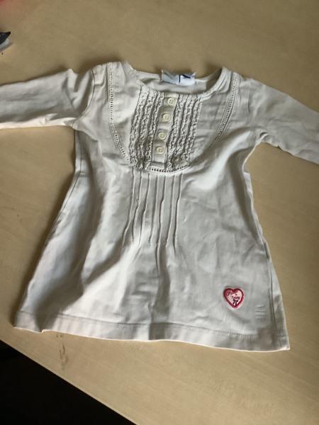 Bob der Bär Kleid mit Rüscheneinsatz, ecru/weiß