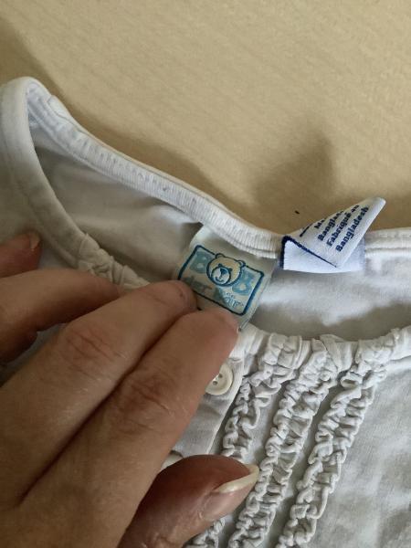 Bob der Bär Kleid mit Rüscheneinsatz, ecru/weiß