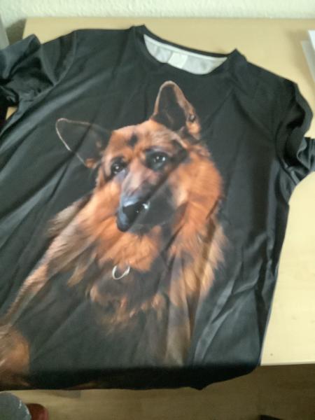 Schwarzes Rundhals-T-Shirt Größe M
