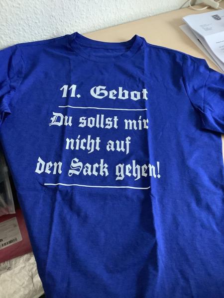 T-Shirt "11. Gebot" mit humorvollem Spruch Größe M