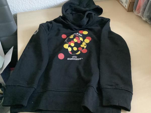 Kinder Pullover UEFA EURO 2024 Hoodie Deutschland - Schwarz Größe 122/128