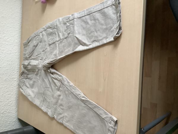 Beige Cargo-Hosen mit Gummibund