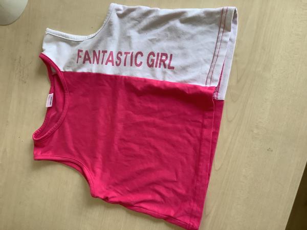 Fantasie Mädchen Tanktop in Rosa und Weiß gr. 134/140