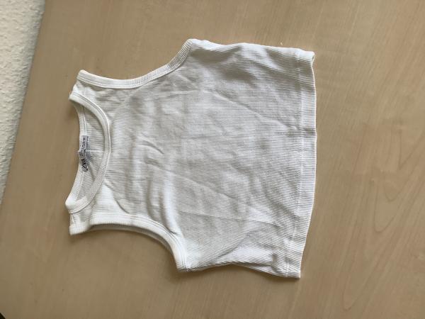 Damen-Weißes Tanktop aus geripptem Stoff