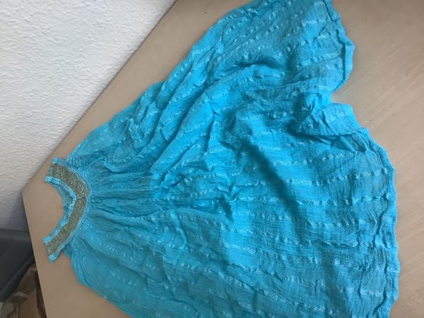 Damen-Elegantes türkisfarbenes Kleid mit glitzerndem Kragen