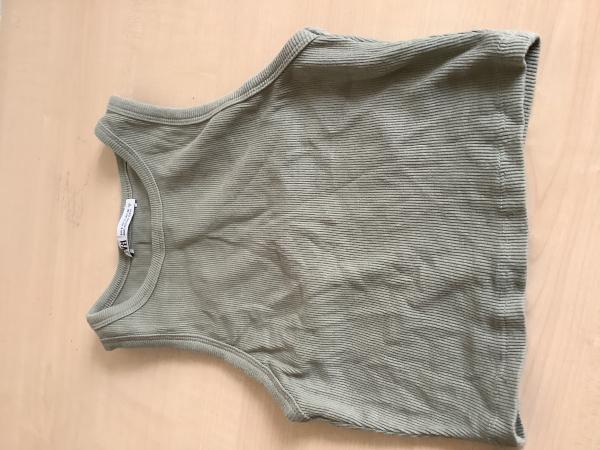 Damen-Rippstruktur Tank Top in Olivgrün