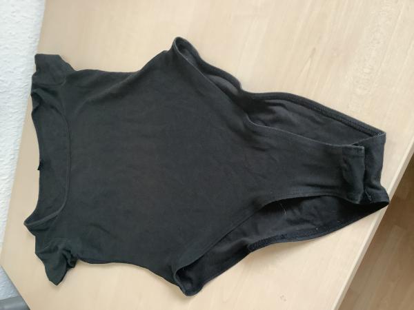 Damen-Schwarzer Body mit kurzen Ärmeln
