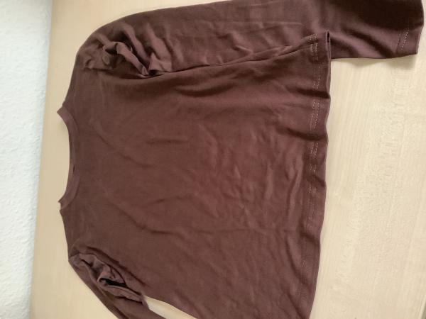 Damen-Braunes Langarmshirt aus Baumwolle