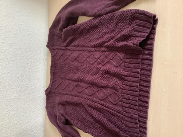 Gemusterter Pullover in Lila
