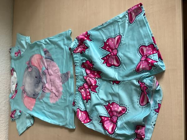 Zweiteiliges Kinderoutfit mit Elefant und Schleifen,neu gr.92