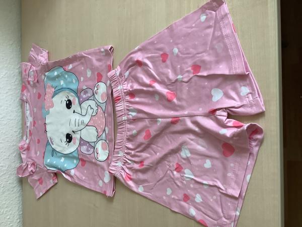 Pinkes Kinderoutfit mit Elefantenmotiv, neu gr.92