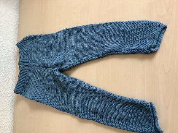Chunky Strickhose in Blau, Größe 86/92