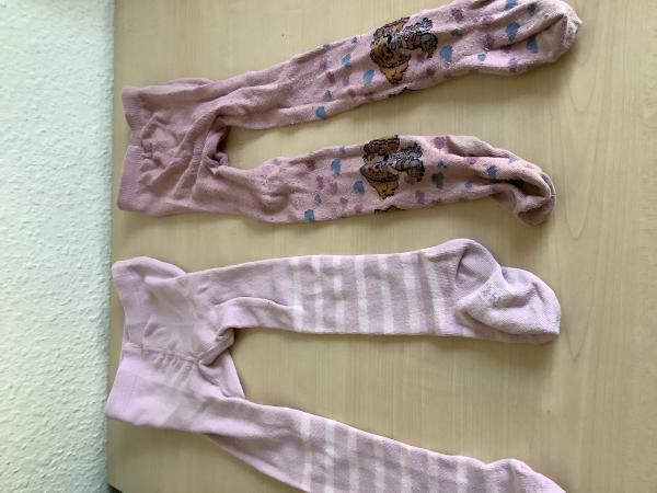 Süße Kinderstrumpfhosen in Rosa mit Tiermotiv, Größe 74/80