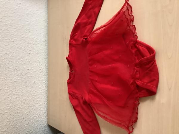 Rotes Babykleid mit Tüllrock, Größe 74